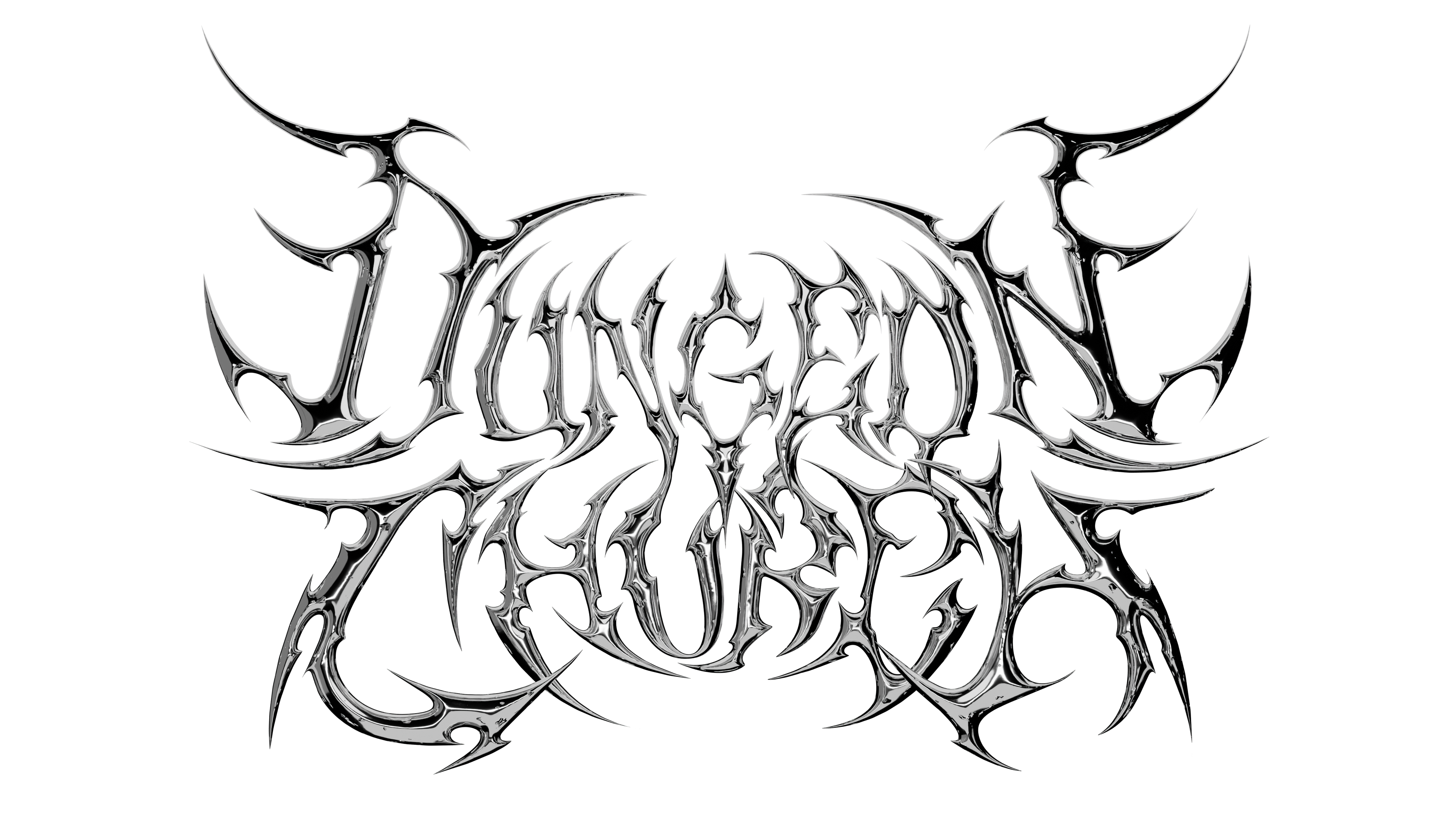 Wordmark Chrome — On Dark (512px)